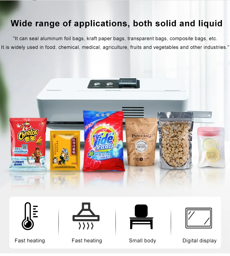 Machine de thermoscellage en papier continu à petite échelle, chaleur continue automatique pour thé, aliments, feuille d'aluminium, sac en plastique, nouveau