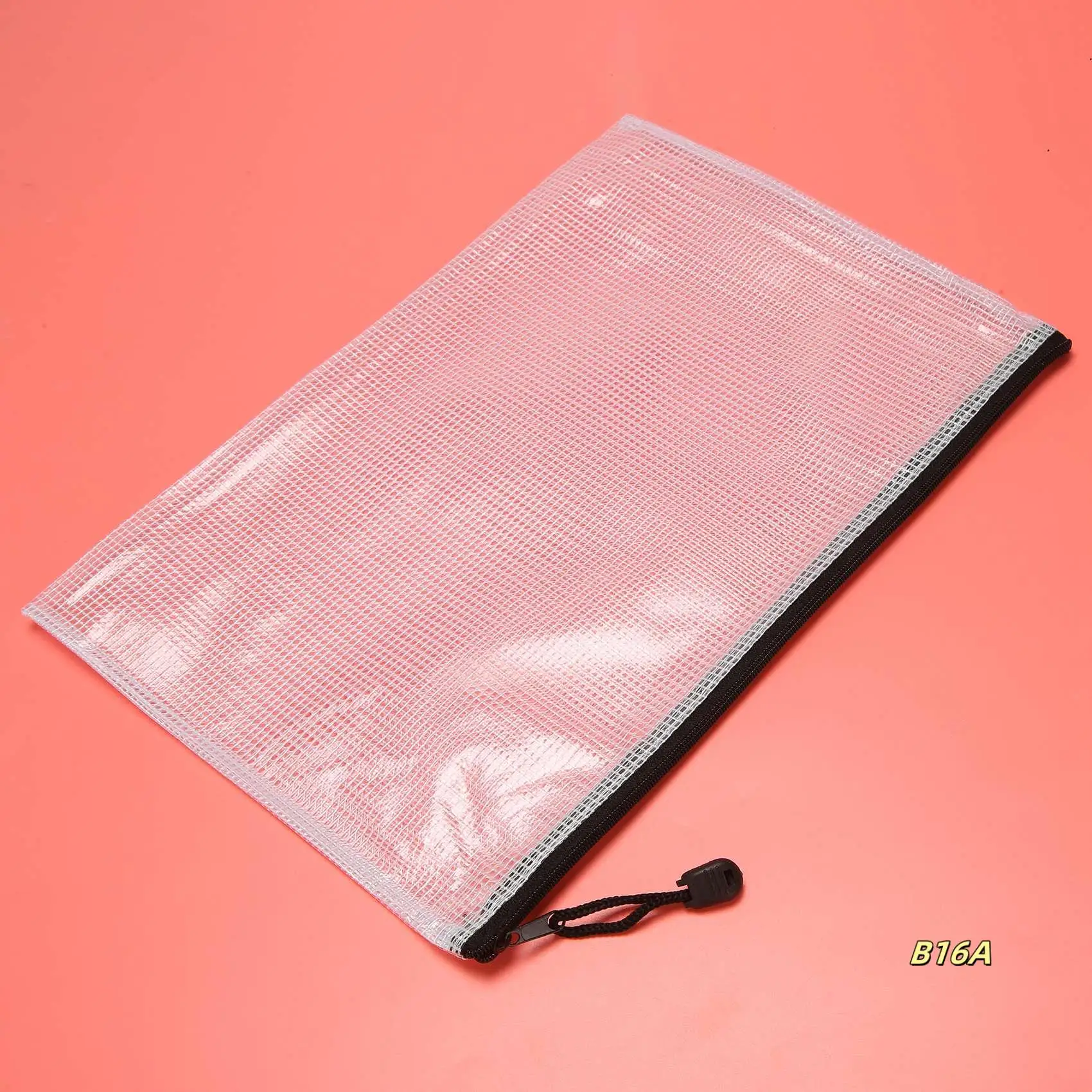 12 Pcs Zipper File Bag A4 Zipper Mesh Bag Board Game Storage Bag PVC File Bag Office Supplies Storage Bag (34Cmx24cm)