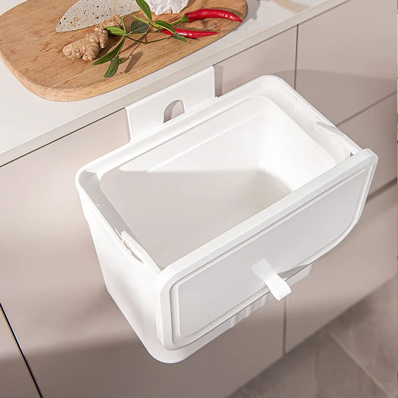 1PC kitchen trash can new wall hanging with cover clamp kitchen special multi-functional household sanitary bucket toilet trash