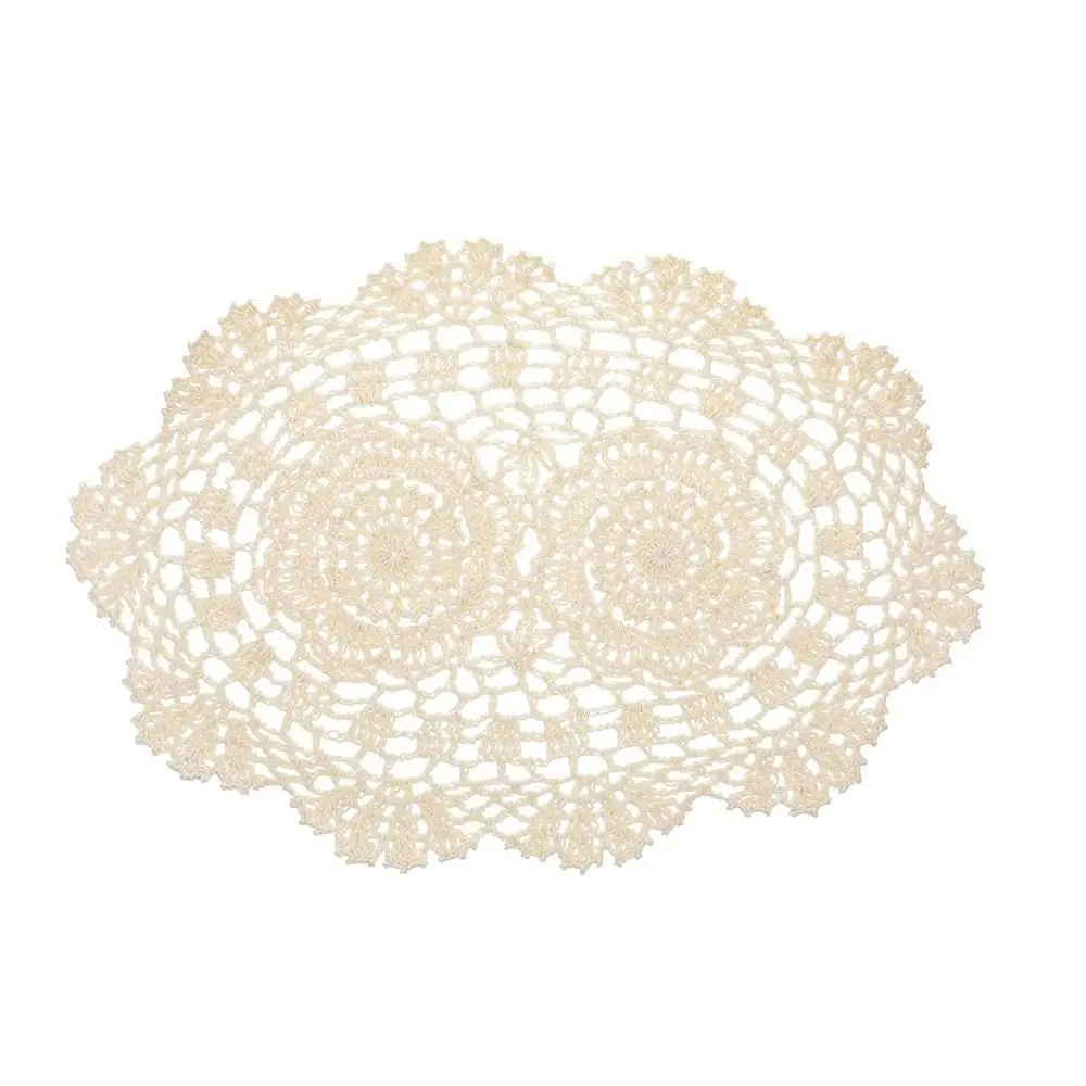 

New Vintage Crocheted Doilies Oval Handmade Crochet Placemet Shabby Chic Table Mat