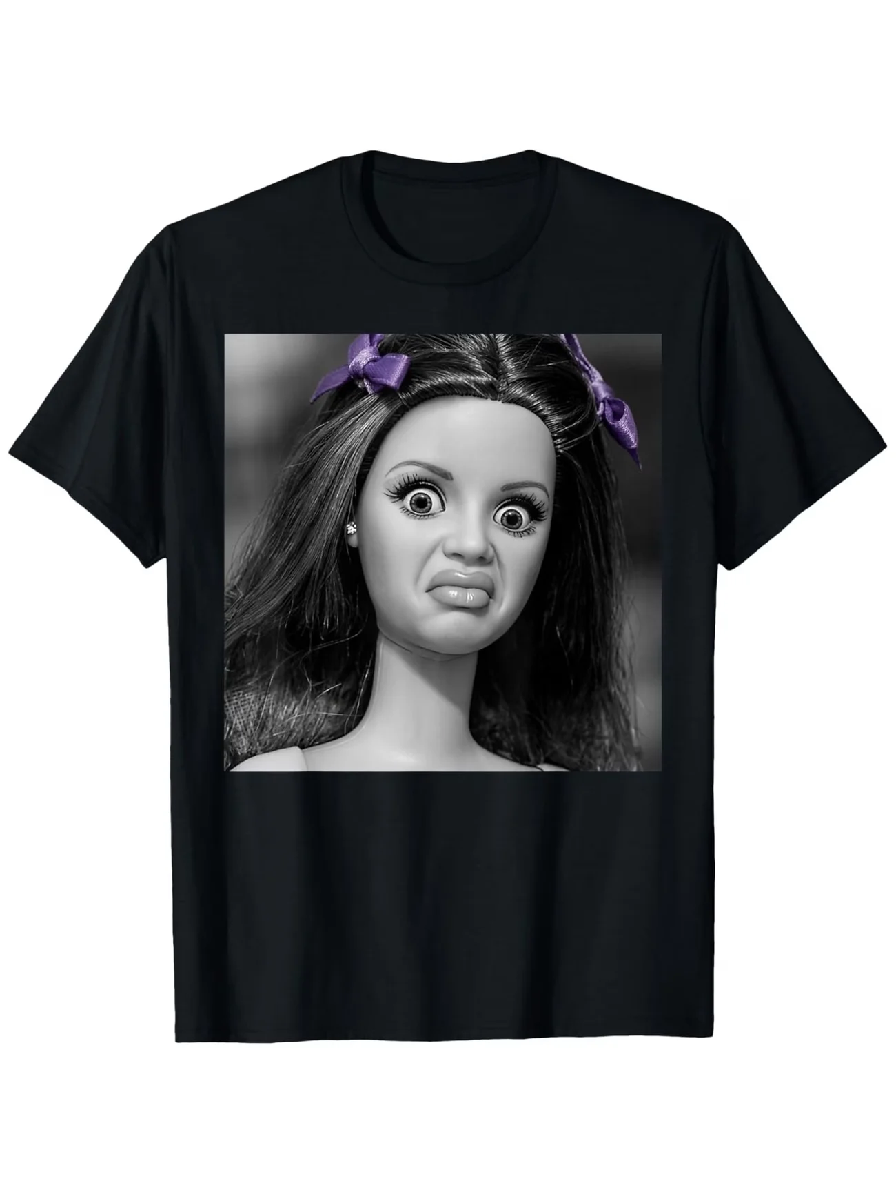 Sommerliches lustiges Puppen-Gesicht-T-Shirt für Jungen und Mädchen – Humorvolles und satirisches Geschenk für Kinder, Babys, Jugendliche, Männer und Frauen – Neuheit Hip Hop Y2K Harajuku – Detail 6