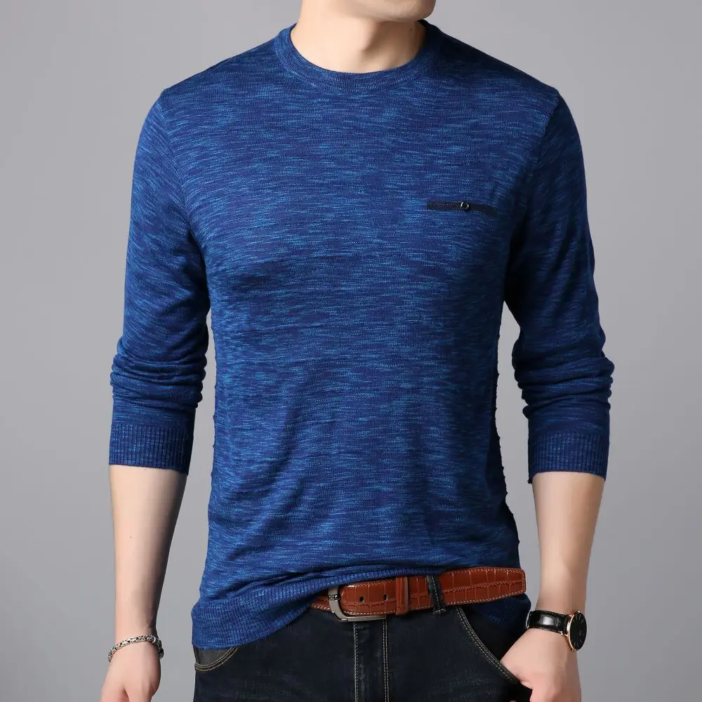 

COODRONY Men's New Popular Round Neck Warm Long Sleeve T-shirt Unique Design Pattern Sweater High Quality Comfortable Top W5802