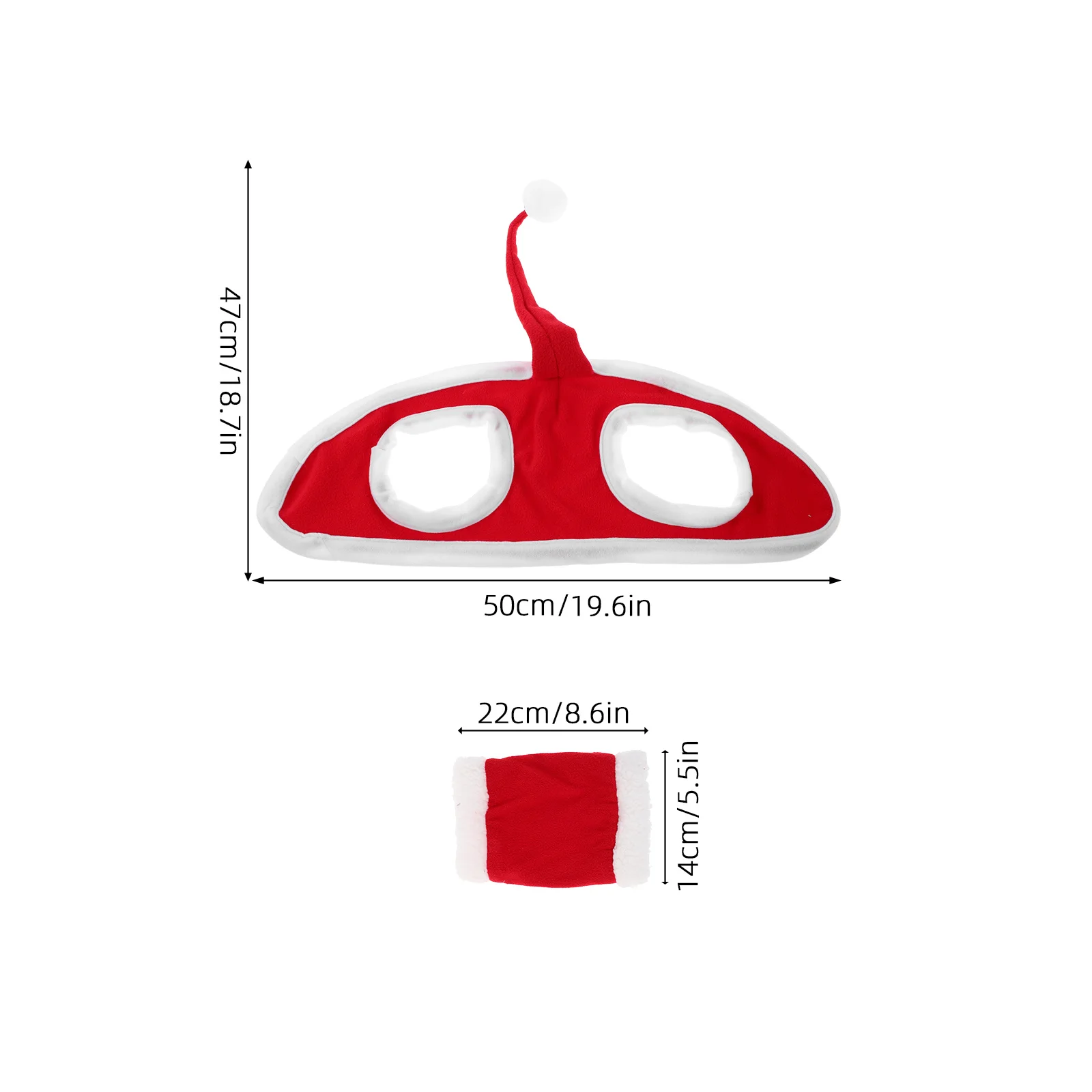 مجموعة واحدة من أزياء حصان عيد الميلاد لفافات الساق وقبعة قزم للعطلات وإكسسوارات حفلات عيد الميلاد وواقيات الساق زي الحصان