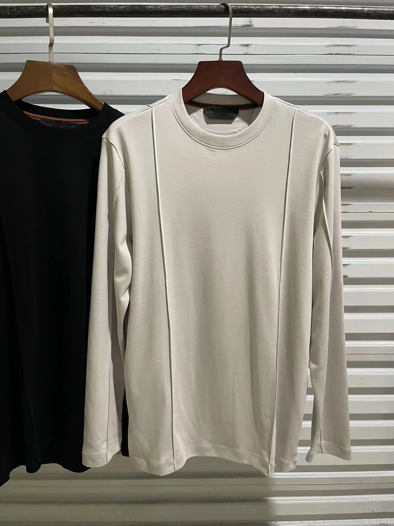 

Men's new fall-winter 2025 season ribbed cotton long-sleeve top with zipper design, sizes M-3XL