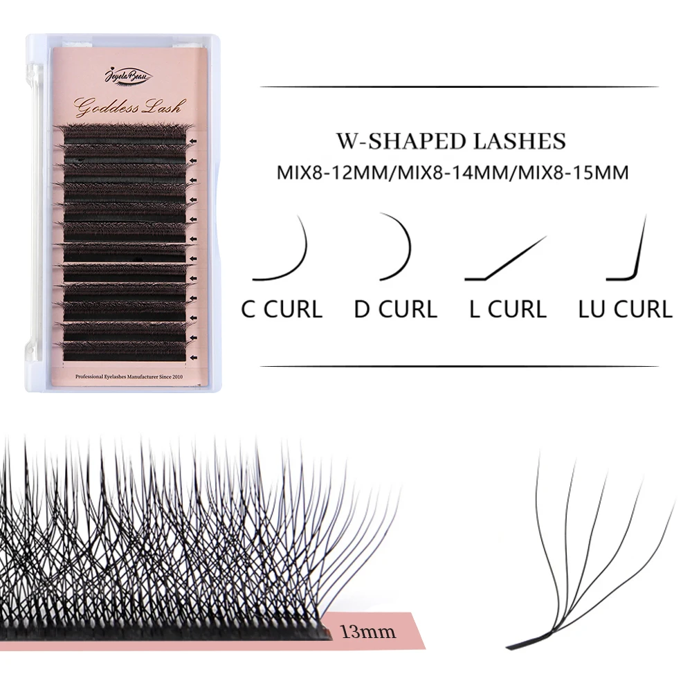 Goddess W3D 4D 5D M Curl Eyelash Extension W Style Faux Mink Natural Soft Bloom Lash Premade Fans Volume Eyelash