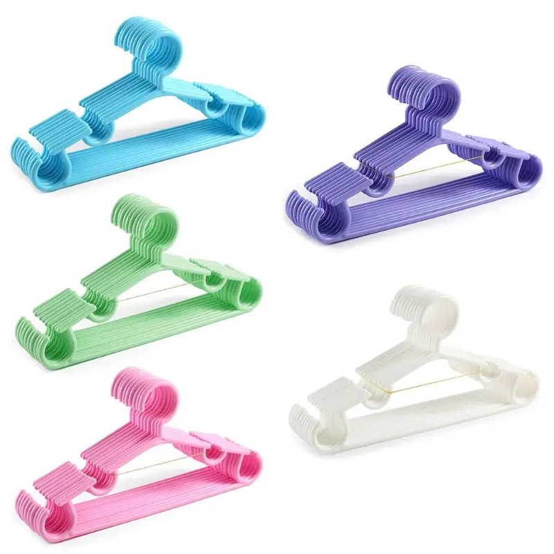 10 stks/set voor Creatieve Baby Kleerhangers Plastic Buisvormige Hangers Antislip Han DropShipping