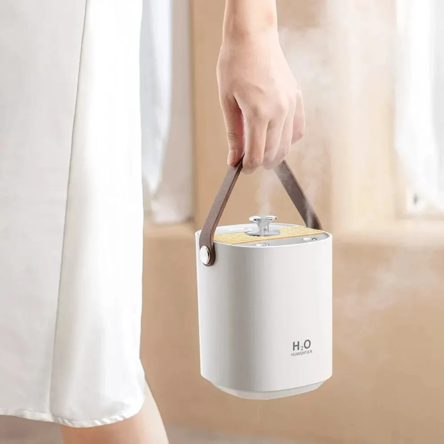 Umidificador portátil de grande capacidade Cool Mist, Double Spray, Mute USB, Luz noturna, Ideal para quarto e sala de estar, Novo