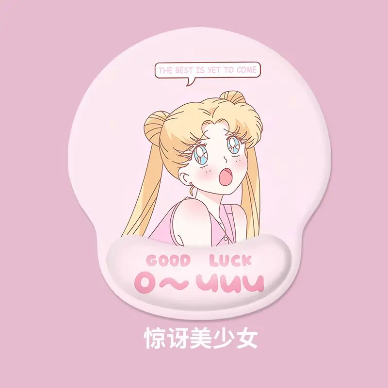 Sailor Moon Office Mouse Pad Cute Cartoon 3D Stereo Silicone Wrist Rest Ins Wind Notebook Keyboard Hand Rest holiday gift view 2