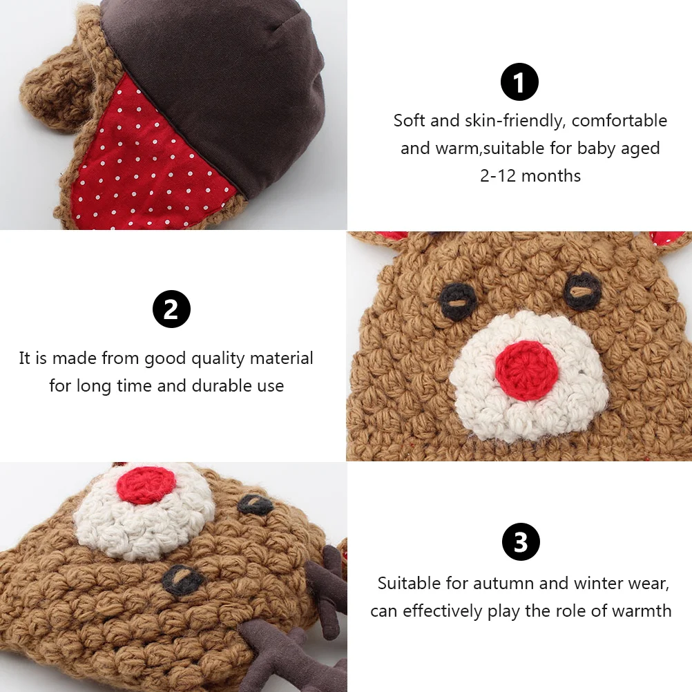 

12 шт., детская теплая шапка с рогами, дизайнерская детская шапка, вязаная шерстяная шапка, шапка для новорожденных, детская шапка с рогами, вязаная шерстяная шапка