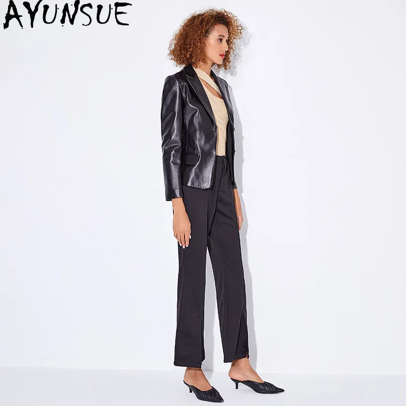 AYUNSUE veste en cuir véritable femmes 100% manteau en peau De mouton vestes De moto printemps automne femmes vêtements 2025 Jaqueta De Couro