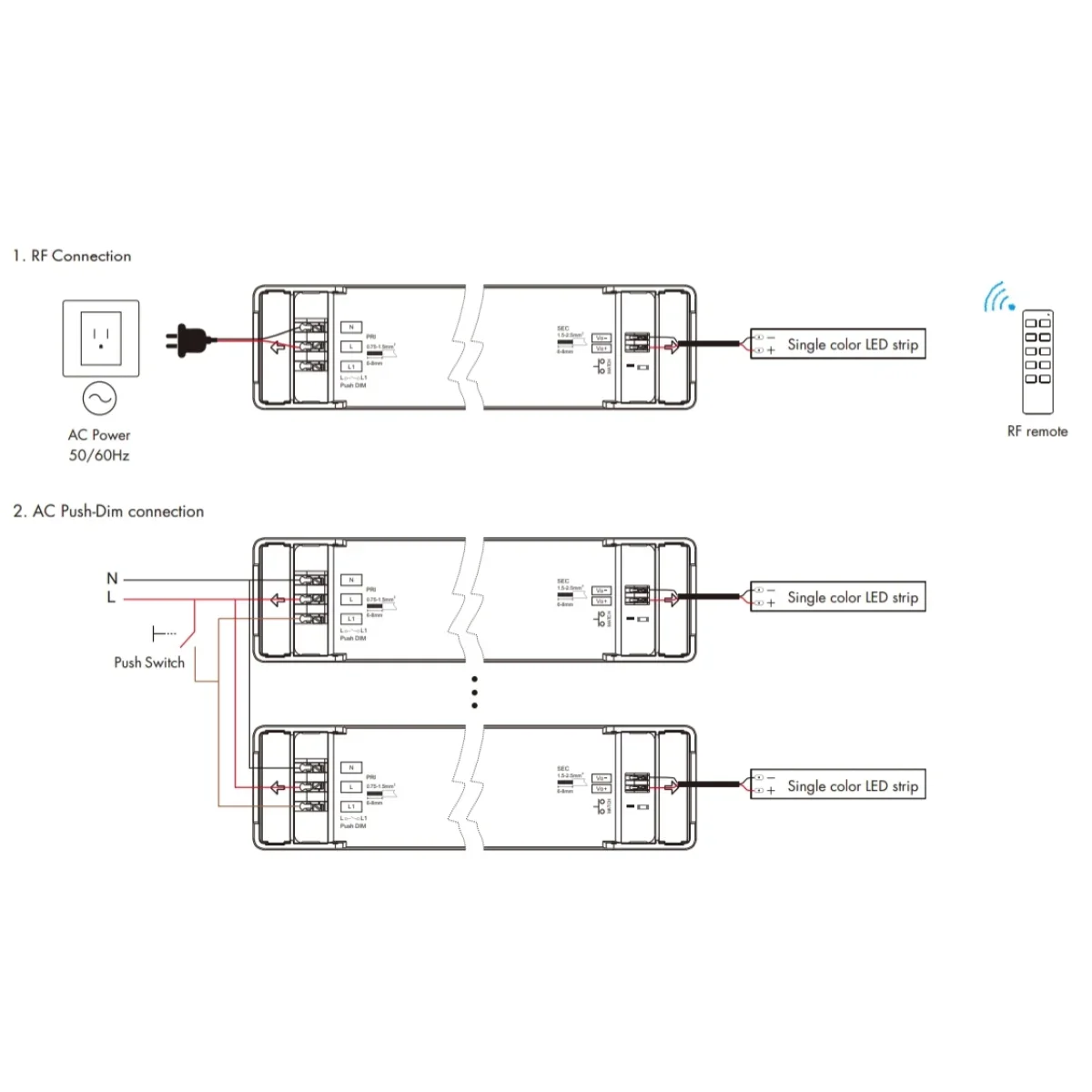 Imagem -03 - Fonte de Alimentação Regulável para Módulos de Luz Led dc 12 v 24v rf Mais Push Tensão Constante 150w Lpv150rf-12 Lpv-150rf24