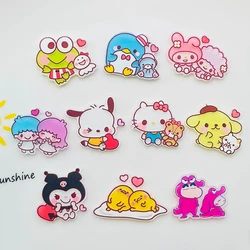 10 PCS New Kawaii Cartoon Animal kitten Rabbits, puppies Series Acrylic Flat DIY Jewelry Children Gift Hairpin Accessories A108