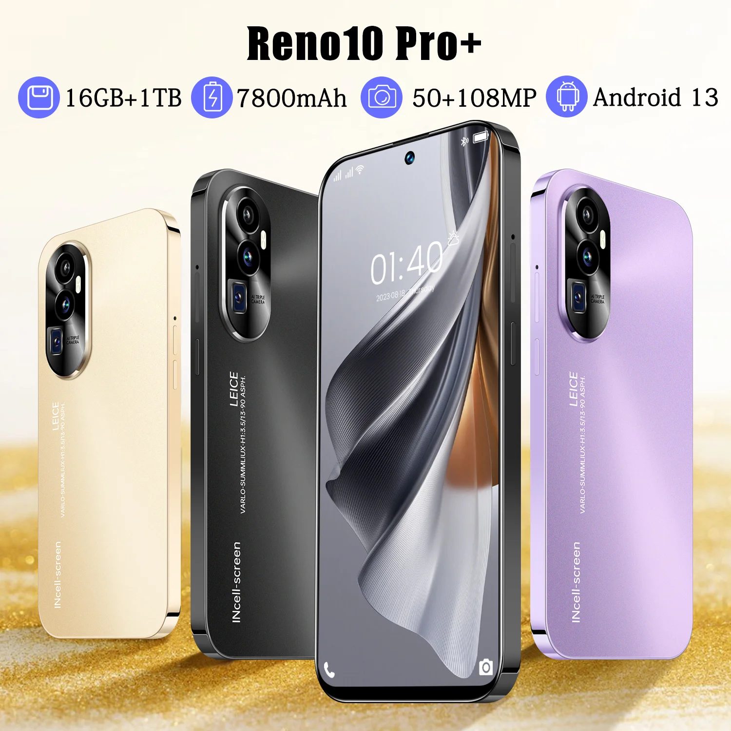 

2025 Original Smartphone Reno10 Pro+ unlocks High-definition Screen 7.3-inch 16GB+1TB 5G Dual Card Celulares Android 13 7800mAh