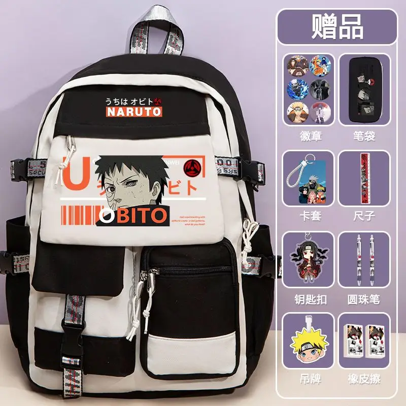 Naruto New Cartoon Student Schoolbag Large Capacity Casual and Lightweight Protective Waterproof Cute Stain-Resistant Backpack