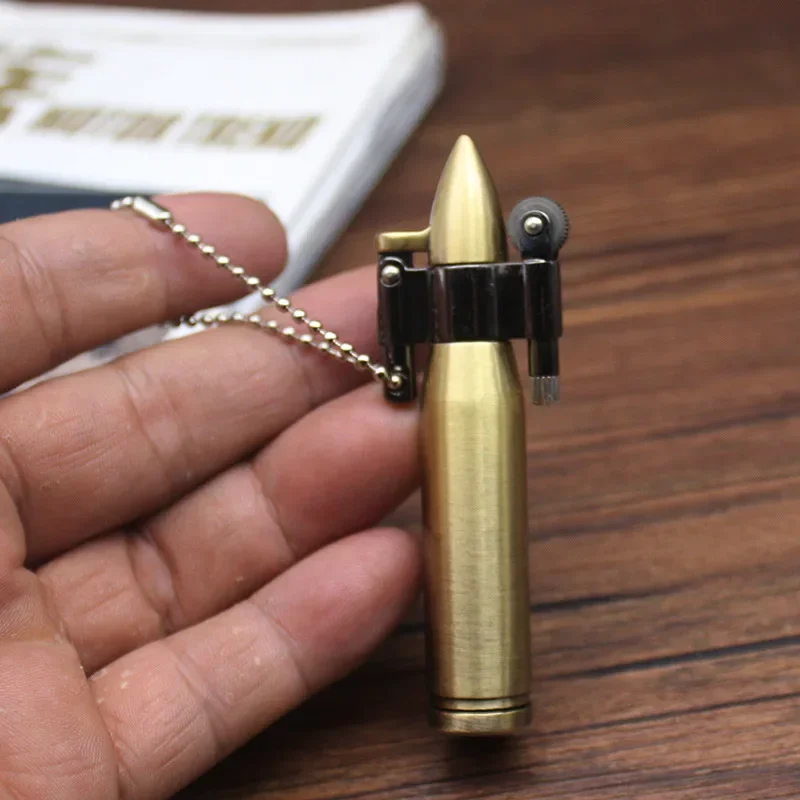 Metal Vintage Bullet Lighter Kerosene Cigarette Lighter Torch Grinding Wheel Lighters Mini Smoking Accessories Cool Gift For Men