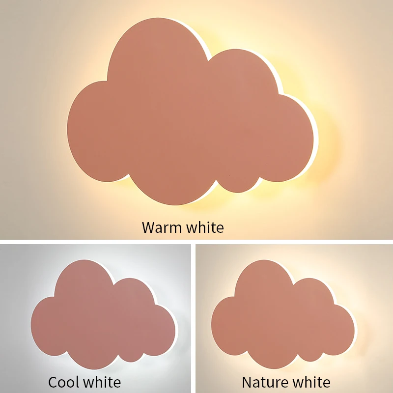 Applique murale nuage LED en acrylique et fer, décoration minimaliste moderne, salon, chambre d\'enfant, fille, enfants, bleu, rose, blanc, 110V, 220V