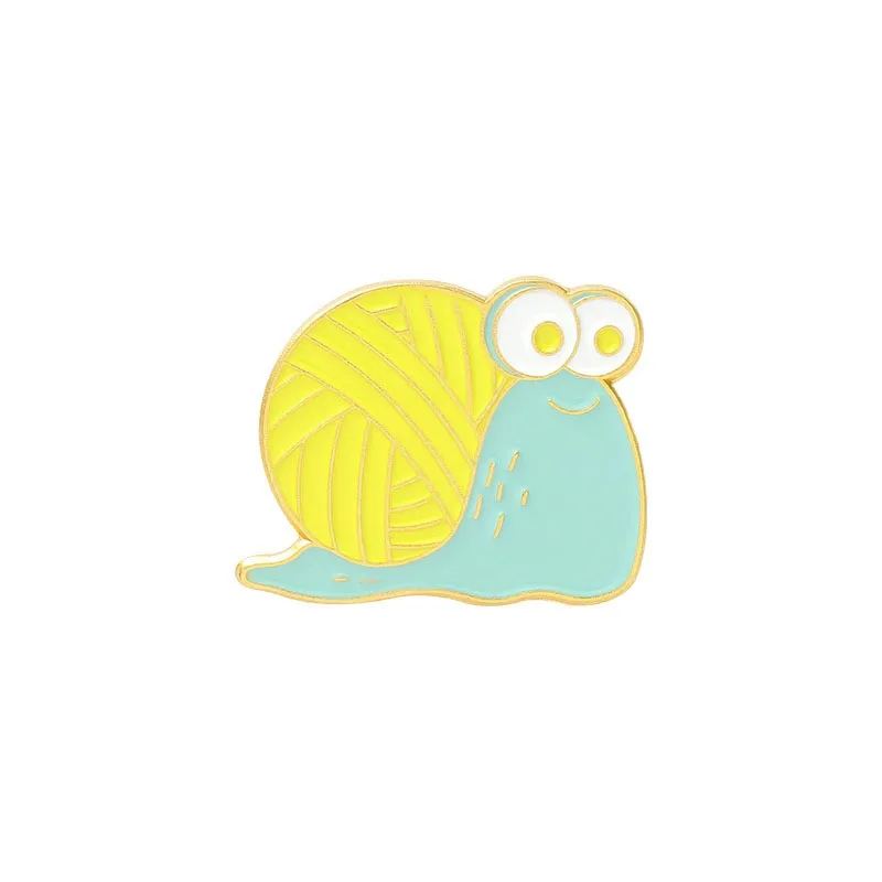 Ball of Yarn Enamel Pins Custom Sheep Snail Globe Ice Cream Planet Brooch Lapel Badge Bag Cartoon Jewelry Gift for Kid Friend