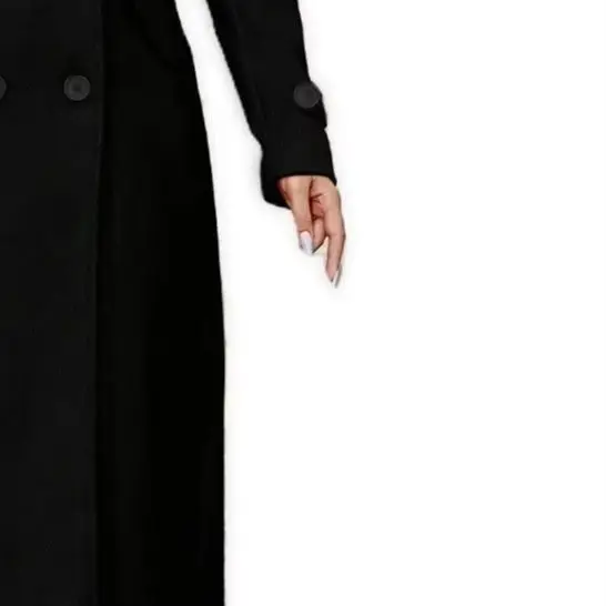 Women Long Woolen Coat Solid Long Coat Women Woolen Coat Polyester Fabric Medium Elasticity Solid Color Pattern