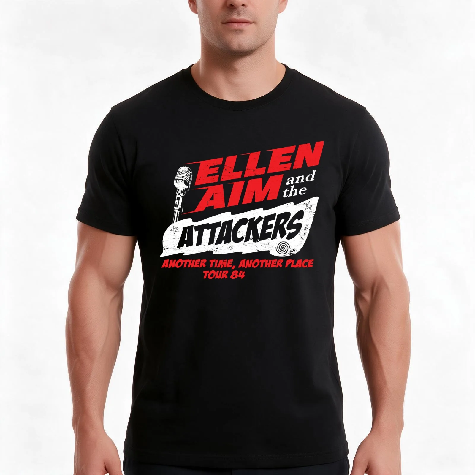 Ellen Aim the Attackers Tour 84 T-Shirt Summer Casual Cotton Tee Oversized Streetwear Tops Vintage Graphic Print 100% Cotton