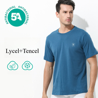 2025 Spring Summer New 170gsm Tencel Cotton T-shirts Men Quality Breathable Tees Undershirt Solid Color Comfortable Tops