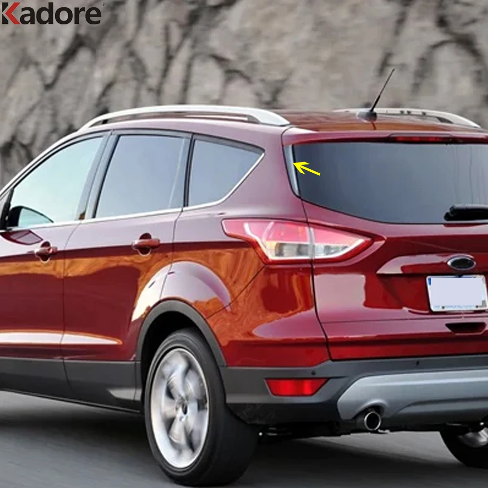 

Rear Window Cover Trim For Ford Kuga Escape 2013 2014 2015 Chrome Car Tail Side Wing Triangle Spoiler Frame Trims Accessories