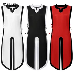 Mens Medieval Larp Warriors Knight Costume Cosplay Tunic Vest Gown Shirt Tops Sleeveless  Coat