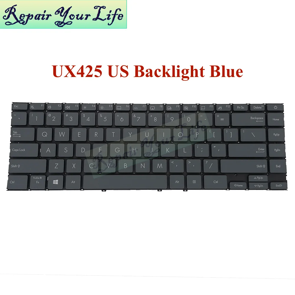 UX425 US English Backlit Keyboard for Asus ZenBook U4700 UX425EA UX425JA UX425IA UX425UA UX425QA Replacement Keyboards Backlight