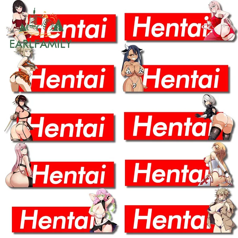 EARLFAMILY 13cm x 5.4cm for Yor Slap Funny Hentai Car Stickers Creativite Personality Car Accessories Decal Anime Vinyl RV JDM