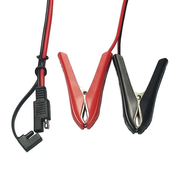 100 سنتيمتر 14AWG التمساح التمساح كليب إلى SAE موصل الإفراج السريع قطع الاتصال السريع سيارة الطاقة الشمسية شحن تمديد كابل
