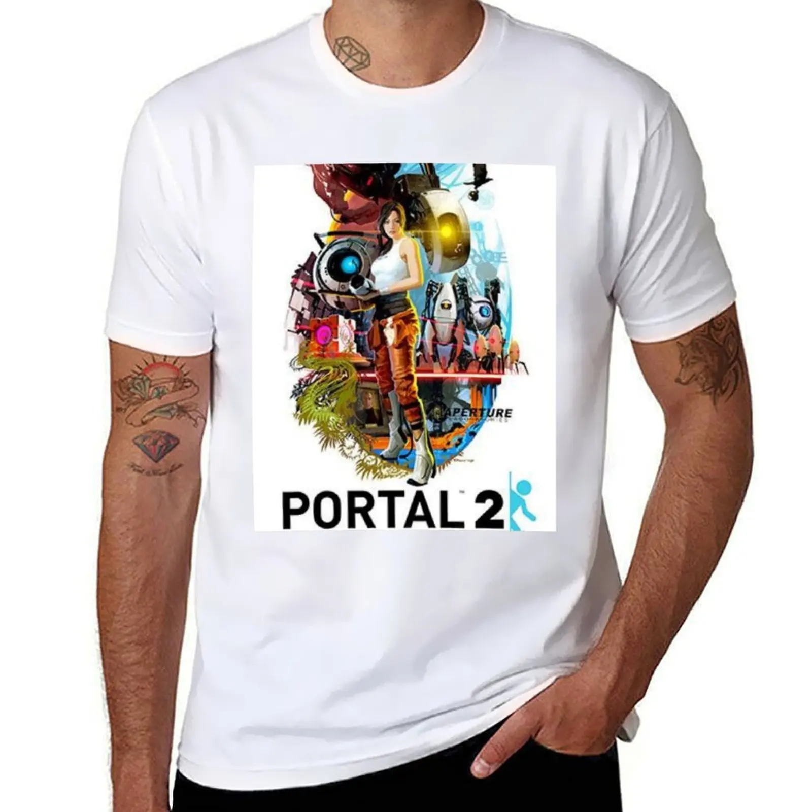 

Portal 2 Poster T-Shirt t shirt man casual t shirts for man pack cotton man t shirts high quality luxury brand T-shirt