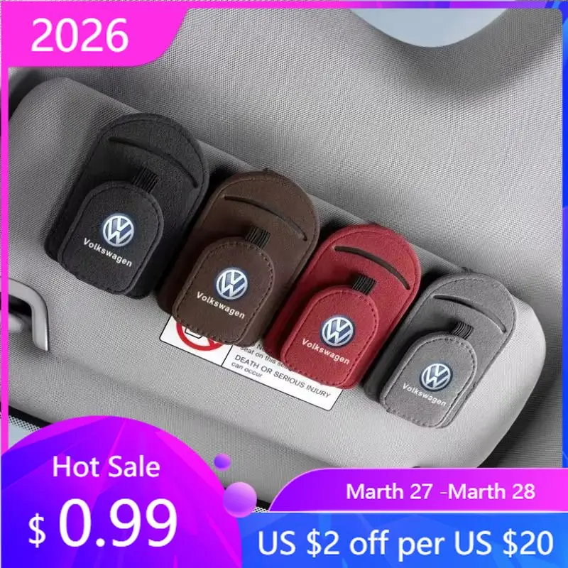 

VW GTI GOLF 2026 Горячая для VW VOLKSWAGEN Автомобильный солнцезащитный козырек, зажим для очков, солнцезащитный козырек, многофункциональная сумка для хранения для Volkswagen Passat Bo