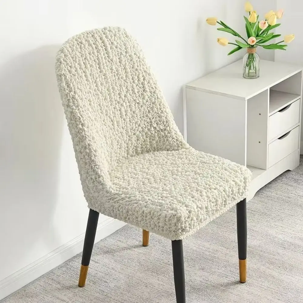 

Stretchable Elastic Chair Cover Breathable Anti-Slip Full Wrap Stool Cover Wrinkled Fabric Pet-Resistant Dining Chair Cover