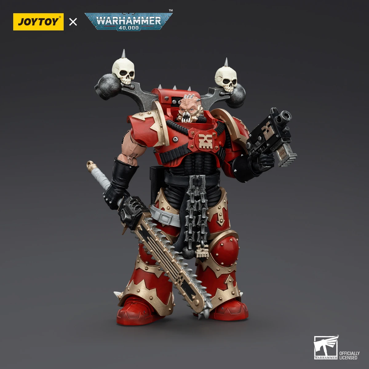 

[In stock]JOYTOY Warhammer 40,000 1/18 Action Figure World Eaters Khorne Berzerker with Eviscerator Chainsword Collection Model