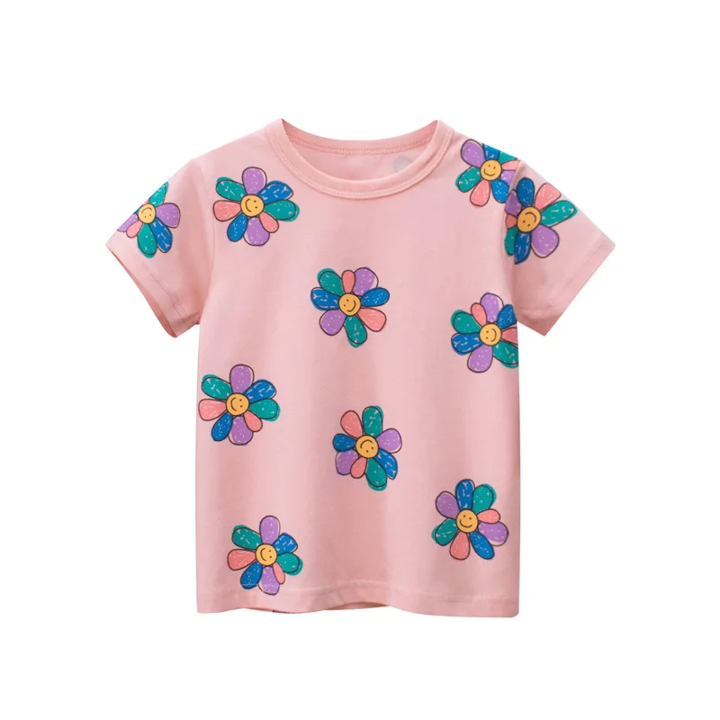

Ins Korean Version Children's Summer 2025 New Product Wholesale Baby Girl Short-sleeved T-shirt Children's Clothing