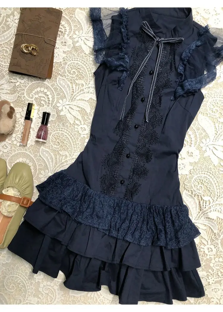 Damen 2000er Y2k Sommerkleider 2025 Gyaru Mode Hohe Taille Party Spitze Kurzes Kleid Sexy Harajuku Niedliche ärmellose Kleider Süß