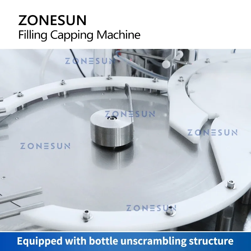 ZONESUN Automatic Vial Liquid Filling and Capping Machine Cosmetic Essential Oil Perfume Eyedrop Dropper Bottles ZS-AFC7