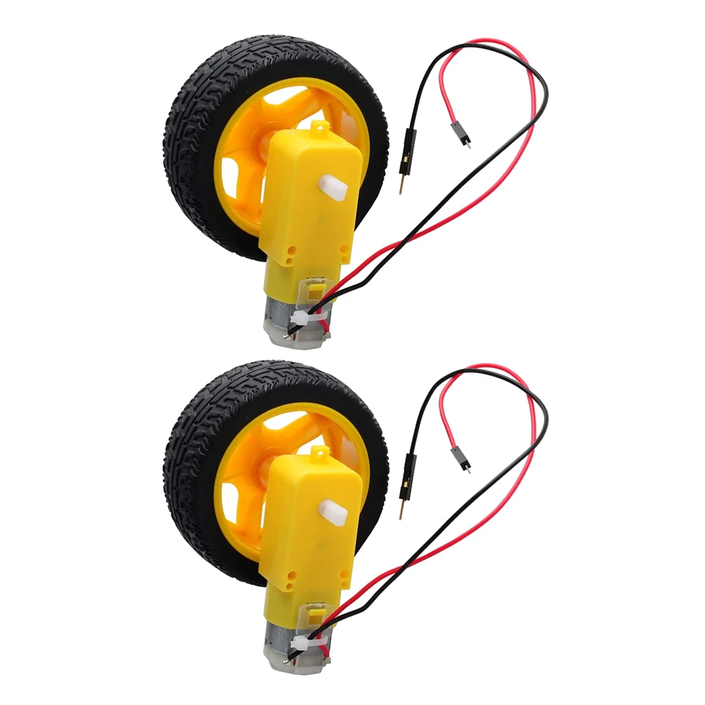 1 set Motoriduttore 3V-6V Piccolo Doppio Albero Giallo per Robot Fai da Te Auto Giocattoli Serrature Elettroniche Strumenti Attrezzature Medicinali
