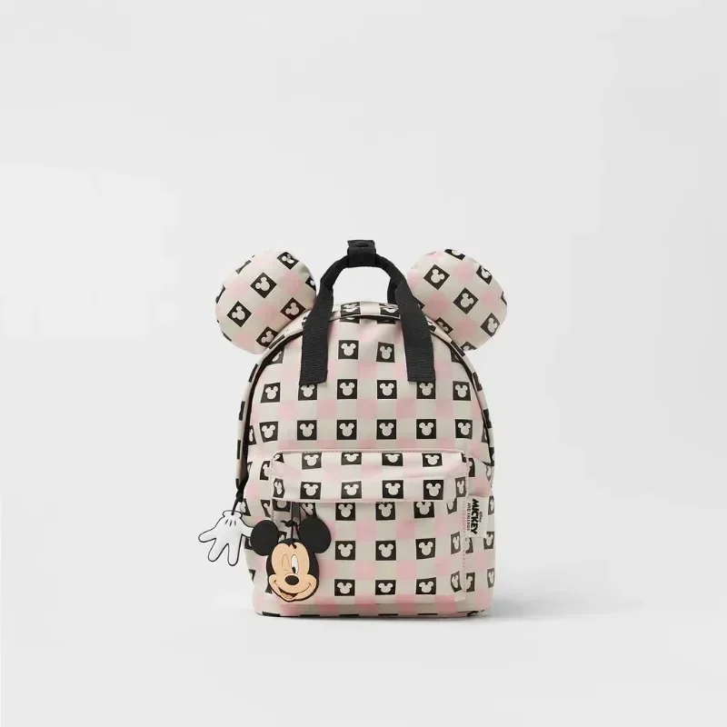 Mochila de moda de dibujos animados de Mickey Mouse de Disney, Mochila escolar de lona de Minnie para mujer, Mochila de gran capacidad a la moda, Mochila para niñas