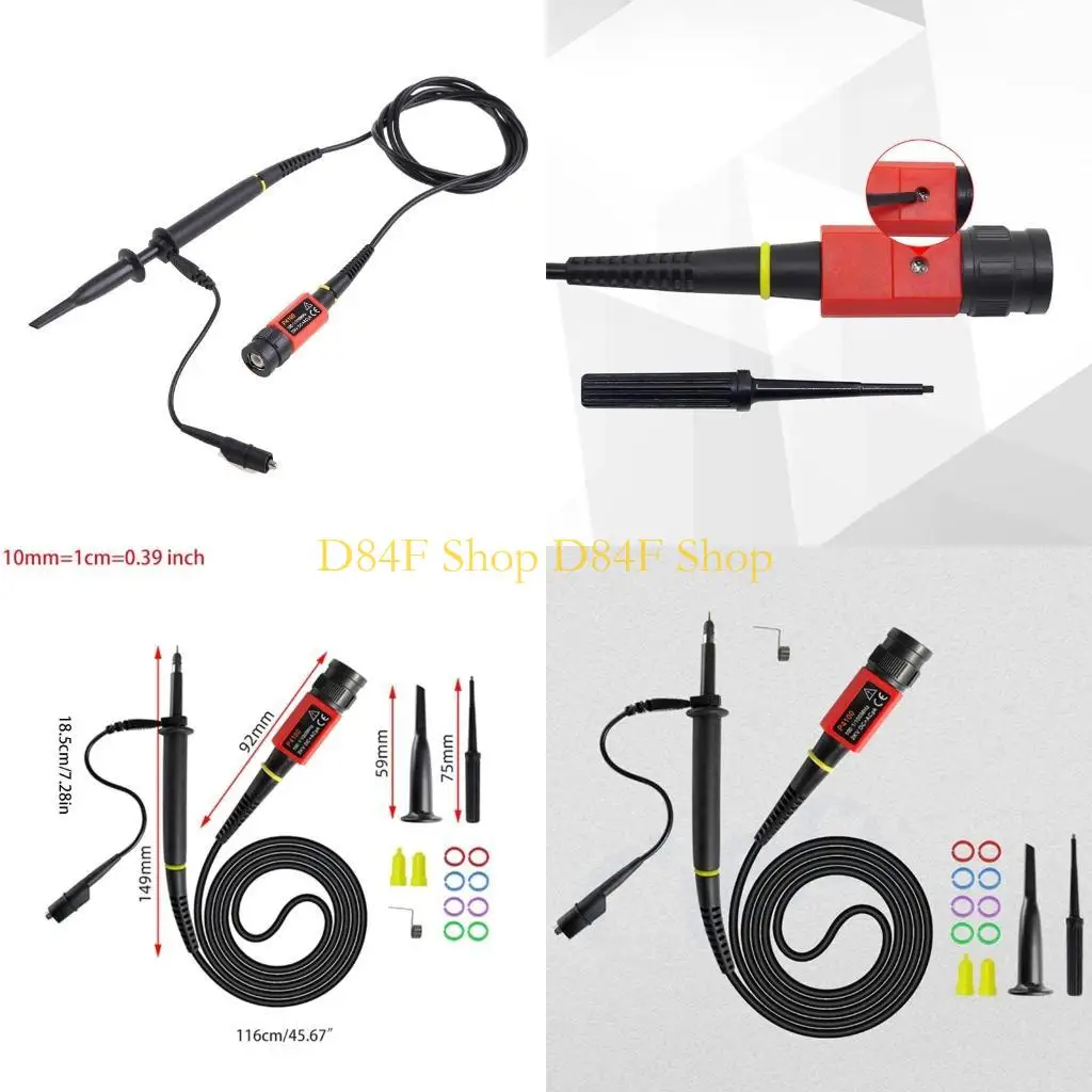 D84F 100X Oscilloscope Clip Probe with Accessory 2KV 100MHz Bandwidt