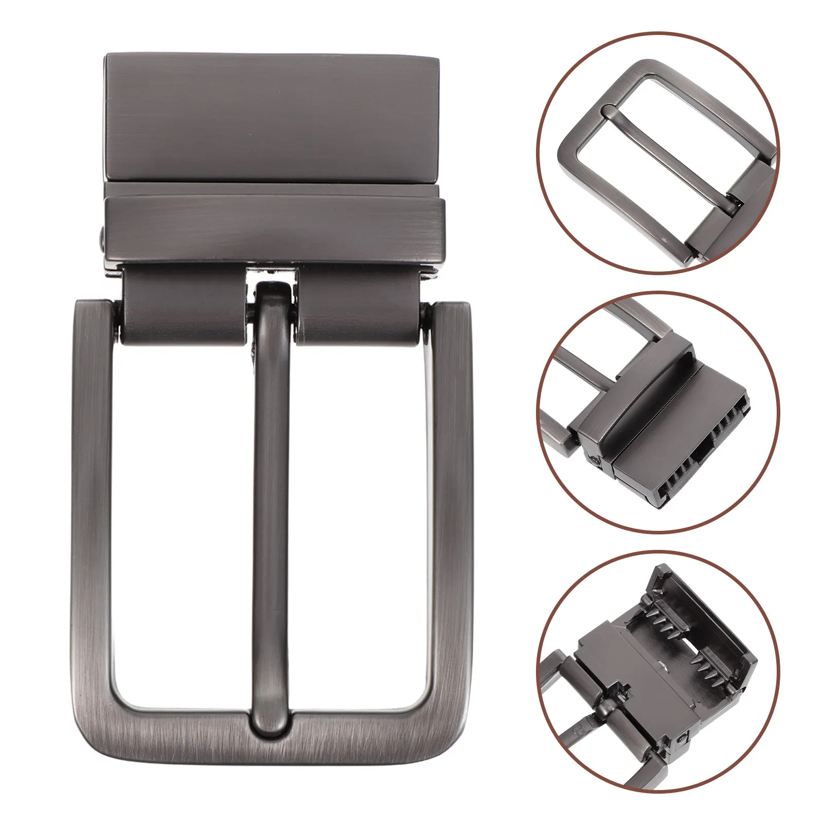 

Замена пряжки для ремня из цинкового сплава, двусторонняя, для мужских джинсовых ремней 3,3 см, с одним зубцом, металлическая застежка, для повседневного и делового стиля