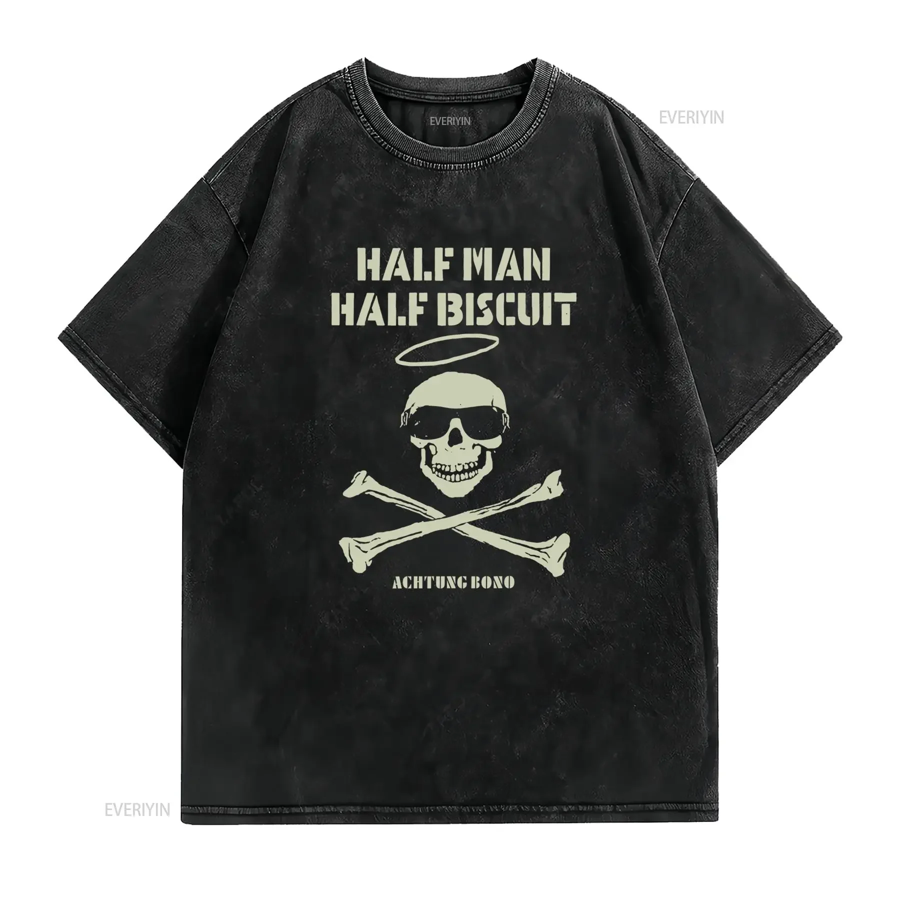 Men's Half for Man Biscuit Achtung Bono T Shirt Irish Band Inspired Music Fan with Iconic Album Art Casual Round Neck S 4XL
