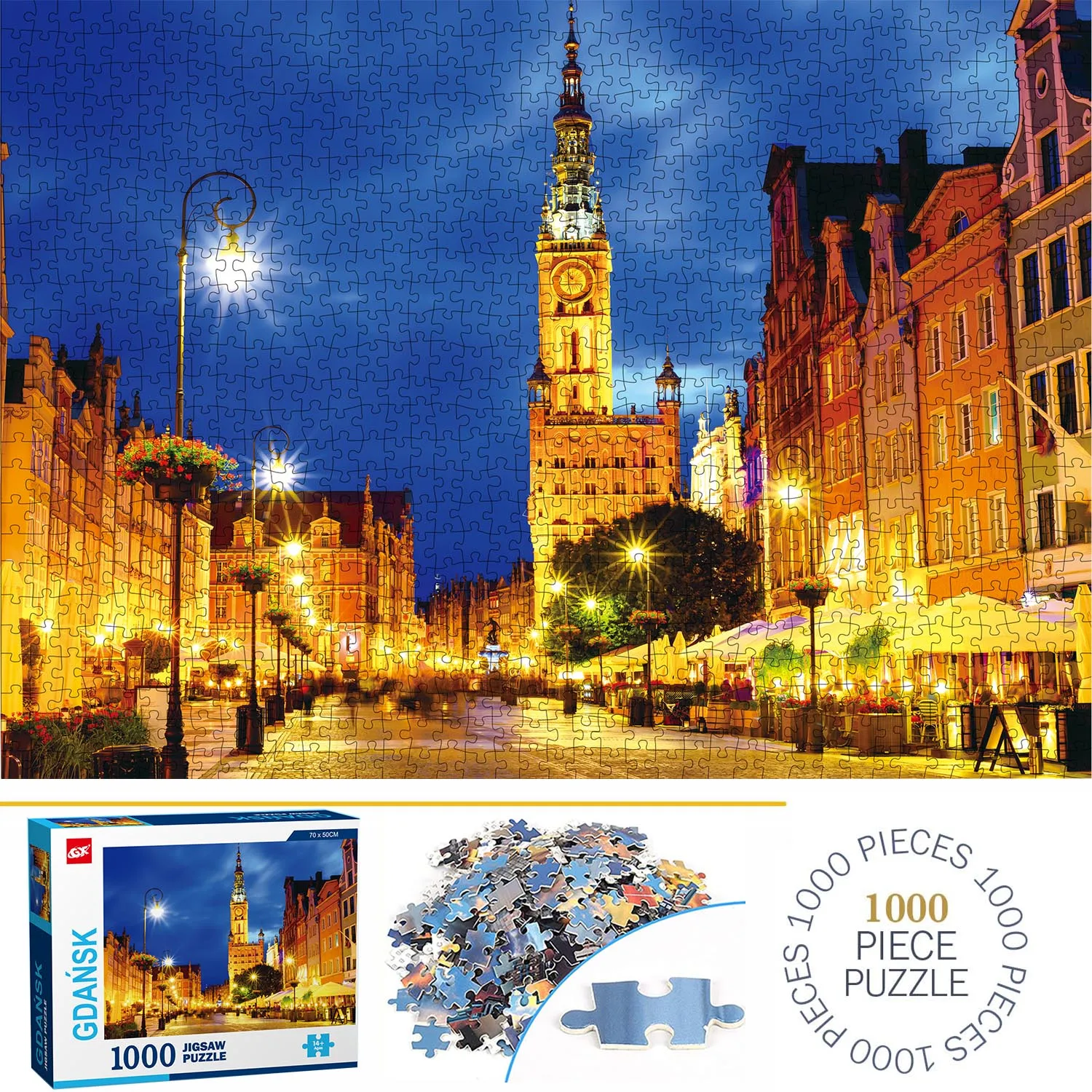 1000 Pieces Gdansk Jigsaw Puzzles for Adults Home Decor Games Family Fun Floor Puzzles Educational Toys for Kids