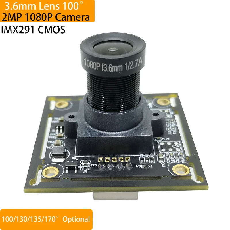 

1080P Usb Industrial Video Camera Module With 3.6mm Lens FOV 100 Degree CMOS IMX291 2MP 30fps High Speed Mini Monitor Webcam