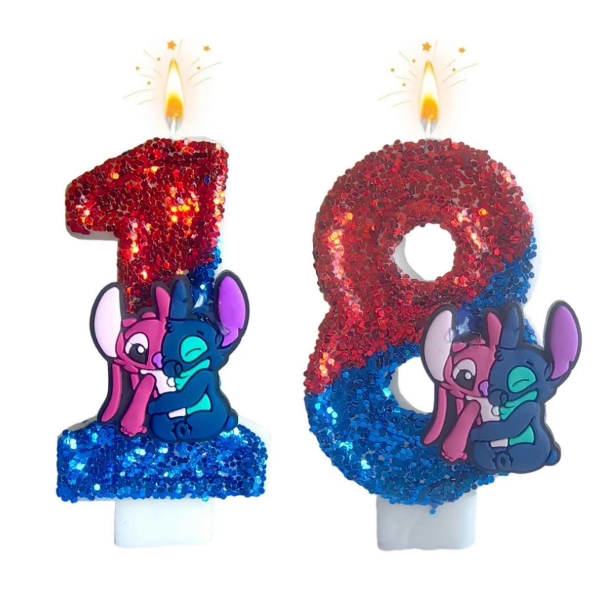 غرزة الترتر الشموع الرقمية حفلة عيد ميلاد كعكة الديكور المساعدة