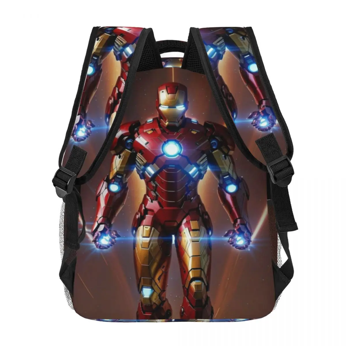 Mochila informal ligera con estampado de Iron Man para la escuela, compras al aire libre, oficina, 17 pulgadas