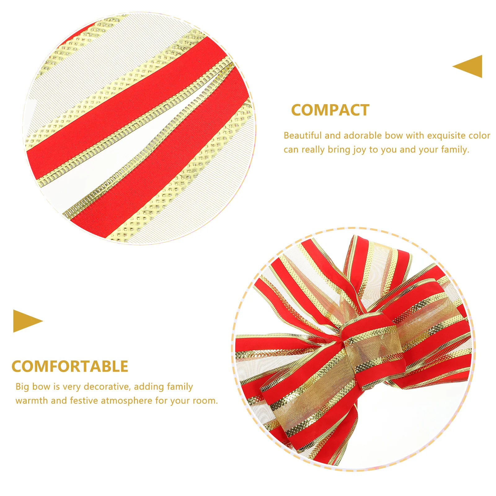 

Christmas Tree Large Bow Fabric Topper Decoration Bowknot for Wreath Door Holiday Ornaments Christmas Tree Topper Bow