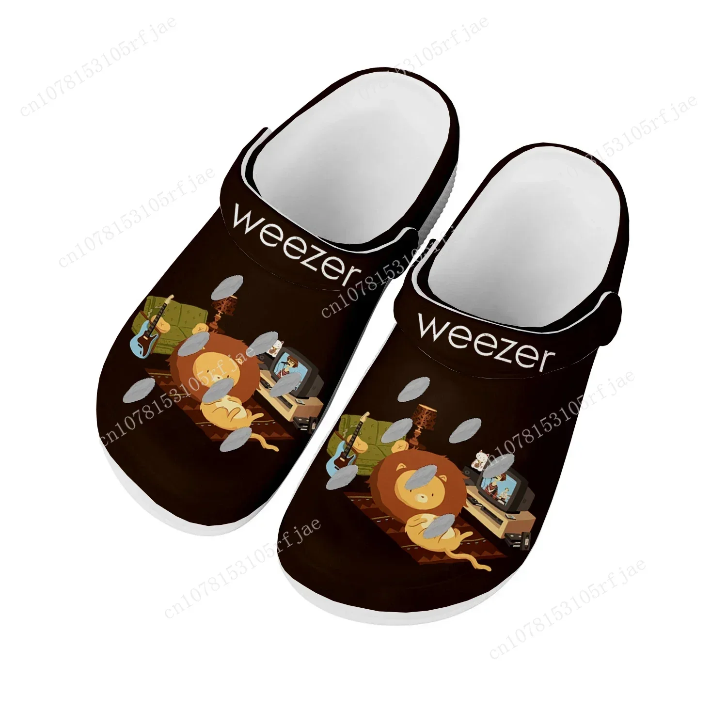 

Weezer Pop Rock Band Home Clogs Custom Water Shoes Mens Womens Teenager Shoe Garden Clog Breathable Beach Hole Slippers White