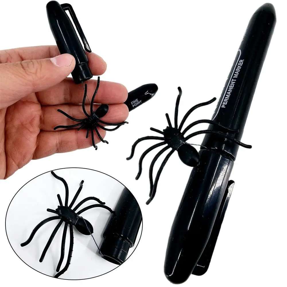 

Prank Spider Pen, Surprise Pop Out Creepy Bug Toy, Magic Prop Pen for Office School Gag Gift, Stress Relief Trick Pen Toy