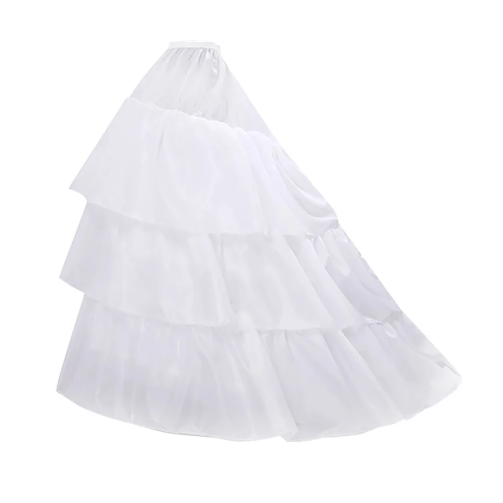 

Wedding Petticoat White Long Skirt Floor Length Bridal Dress Ruffles Underskirt Full Sized Hoops Prom Ball Gown