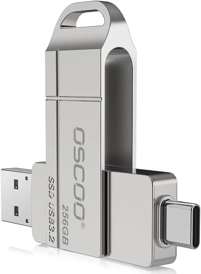 

256GB USB Flash Drive, 550MB/s Speed, Dual USB-C & USB-A Ports, Compatible with iPhone Android Mac